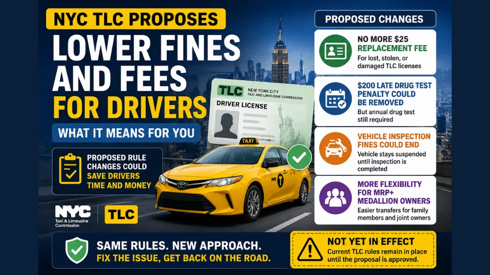 NYC TLC Proposes Lower Fines and Fees for Drivers (2026)